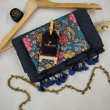 Grey Handloom Cotton Saree With Designer Blouse