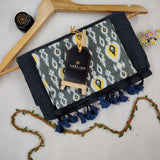 Grey Handloom Cotton Saree With Designer Blouse