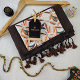 Brown Handloom Cotton Saree With Designer Blouse