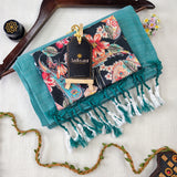 C Green Handloom Cotton Saree With Designer Blouse