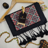 Black Handloom Cotton Saree With Designer Blouse