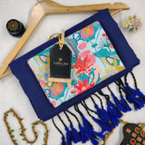 Royal Blue Handloom Cotton Saree With Designer Blouse