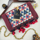 Maroon Handloom Cotton Saree With Designer Blouse