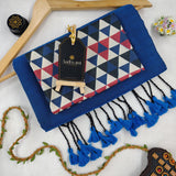 Firozi Handloom Cotton Saree With Designer Blouse