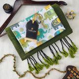 Green Handloom Cotton Saree With Designer Blouse