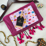 Pink Handloom Cotton Saree With Designer Blouse