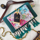 Rama Handloom Cotton Saree With Designer Blouse