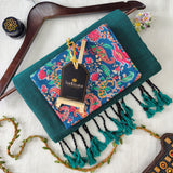 Rama Handloom Cotton Saree With Designer Blouse