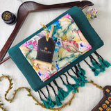 Rama Handloom Cotton Saree With Designer Blouse