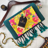 Rama Handloom Cotton Saree With Designer Blouse