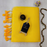 Yellow Handloom Cotton Saree With Elephant Designer Blouse