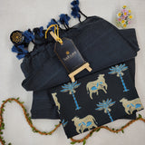 Grey Handloom Cotton Saree With Designer Blouse