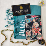 C Green Handloom Cotton Saree With Designer Blouse