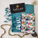 C Green Handloom Cotton Saree With Designer Blouse