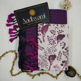 Wine Handloom Cotton Saree With Designer Blouse