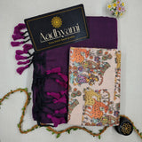 Wine Handloom Cotton Saree With Designer Blouse