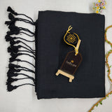 Black Handloom Cotton Saree With Designer Blouse