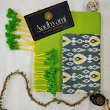 Perrot Handloom Cotton Saree With Designer Blouse