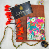 Orange Handloom Cotton Saree With Designer Blouse