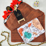 Orange Handloom Cotton Saree With Designer Blouse