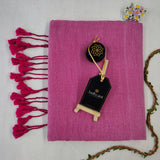 Light Pink Handloom Cotton Saree With Designer Blouse