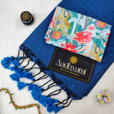 Firozi Handloom Cotton Saree With Designer Blouse