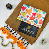 Golden Handloom Cotton Saree With Designer Blouse