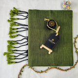 Green Handloom Cotton Saree With Designer Blouse