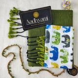 Green Handloom Cotton Saree With Designer Blouse