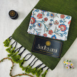 Green Handloom Cotton Saree With Designer Blouse