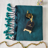 Rama Handloom Cotton Saree With Designer Blouse