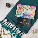 Rama Handloom Cotton Saree With Designer Blouse