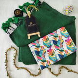 Green Handloom Cotton Saree With Designer Blouse