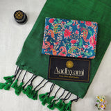 Green Handloom Cotton Saree With Designer Blouse