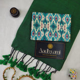 Green Handloom Cotton Saree With Designer Blouse