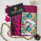 Pink Handloom Cotton Saree With Designer Blouse