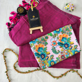 Pink Handloom Cotton Saree With Designer Blouse