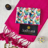 Pink Handloom Cotton Saree With Designer Blouse