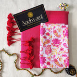 Gajri Handloom Cotton Saree With Designer Blouse