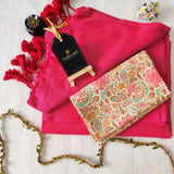 Gajri Handloom Cotton Saree With Designer Blouse