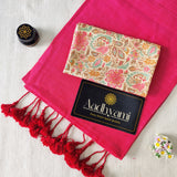 Gajri Handloom Cotton Saree With Designer Blouse