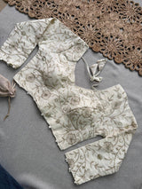 Maroon Khadi Cotton Saree With Embrodery Work Stitched Blouse