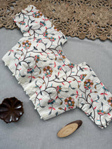 Wine Khadi Cotton Saree With Embrodery Work Stitched Blouse