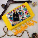 Yellow Handloom Cotton Saree With Designer Blouse