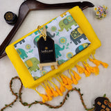Yellow Handloom Cotton Saree With Elephant Designer Blouse