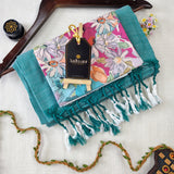 C Green Handloom Cotton Saree With Designer Blouse