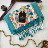 C Green Handloom Cotton Saree With Designer Blouse