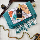 C Green Handloom Cotton Saree With Designer Blouse