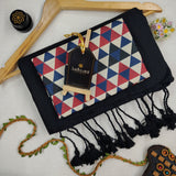 Black Handloom Cotton Saree With Designer Blouse