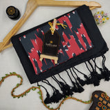 Black Handloom Cotton Saree With Designer Blouse